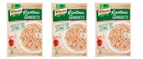 Knorr Risotto Gamberetti Lot De 3 Paquets De Riz Crevettes 175 G 100 % Italien.