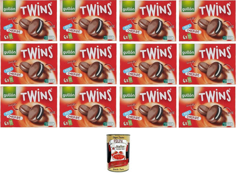 Gullon Biscotti Twins Chocolat Au Lait Farci À La Crème Et Enrobés De Chocolat Au Lait Entier 12 X 252 G + Italian Gourmet Polpa 400 G