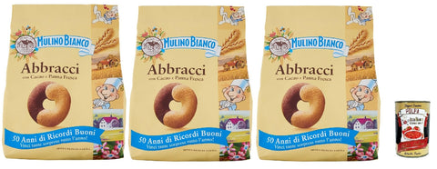 Mulino Bianco Abbracci Biscotti Con Cacao E Panna Fresca, Biscuits Avec Cacao Et La Crème Fraîche, Biscuits Cookies, 3x 700g + Italian Gourmet Polpa 400g