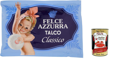 Paglieri Felce Azzurra Talco Classico Lot De 10 Sachets De Talc En Poudre Pour Le Corps 100 G + Polpa Italien Gourmet 400 G