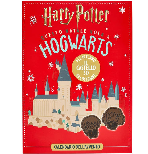 4x Sperlari Harry Potter Calendrier de l'Avent – Château de Poudlard 3D à fabriquer, avec chocolat au lait et figurines à découper – 200 g