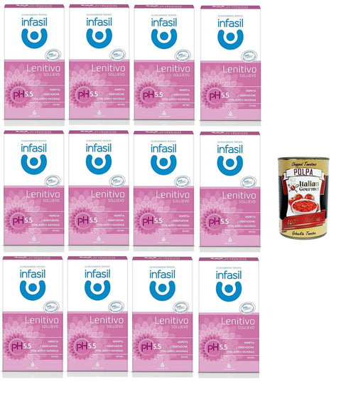 Infasil Intimo Lenitivo Ph Specialist Con Attivo Nettoyant Intime Apaisant Naturel Ph Specialist Avec Principe Actif Naturel 12 X 200 Ml + Polpa Italien Gourmet 400 G