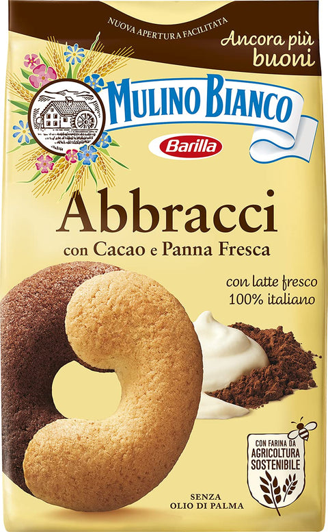 Mulino Bianco - Biscuits Abbracci Panna & Cacao 350gr - Produit Artisanal Italien