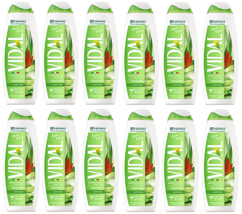 Vidal Bagnodoccia Lot De 12 Flacons De Gel Douche À L'aloe Vera 500 Ml