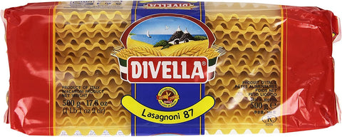 Lot De 20 Pâtes Divella 100 % Italiennes N° 87 Lasagnoni 500 G