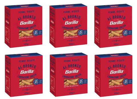 Barilla Penne Rigate Al Bronzo Bronze Lot De 6 Pâtes Tirées 400 G