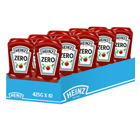 Heinz 76018783 Sauce Tomate Ketchup Zero, 10 X 425 G