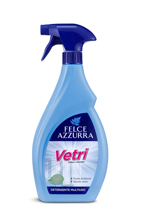 Felce Azzurra - Nettoyant Pour Vitres Anti-Halos, Spray Parfumé Classique, Nettoyer Les Vitres Et Les Miroirs Multifonctions Pour Le Nettoyage De La Maison Et De La Brillance Sans Halos, Testé