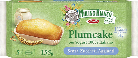 Mulino Bianco Plumcake Senza Zuccheri Aggiunti Con Yogurt 100 % Italiano Gâteau Aux Prunes Sans Sucre Ajouté Avec Yogourt, Gâteau Doux 190 G