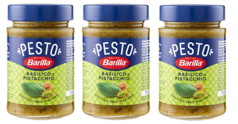 3x Barilla Pesto Basilico E Pistacchio Pesto Au Basilic Et Pistaches Fabriqués À Partir D'une Agriculture Durable 190g Sauce Italienne Sans Gluten