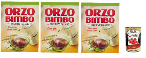 Orzo Bimbo Mokka, Orge Moulu, Convient Pour Cafetière Moka 3x 500g + Italian Gourmet Polpa 400g