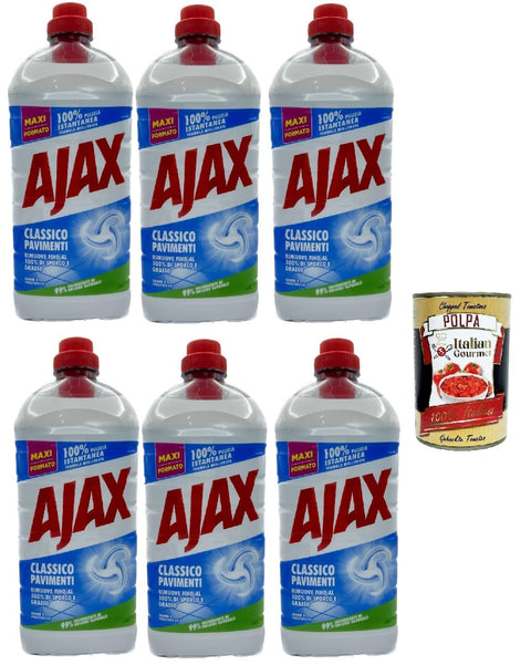 Ajax Pavimenti Classico Lot De 6 Nettoyants Multi-Surfaces Aktivkraft + Italian Gourmet Polpa 400 G 1250 Ml
