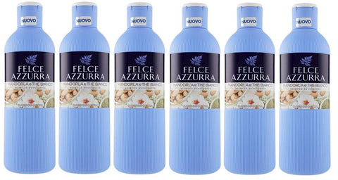 Paglieri Felce Azzurra Bagnodoccia Mandorla E Bianco Lot De 6 Flacons De Gel Douche Pour Le Corps À L'amande Et Au Thé Blanc 650 Ml