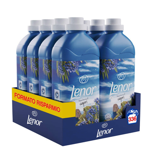 Lenor Capri Adoucissant 336 Lavages Atmosphères D'italie, Maxi Format 8 X 42 Lavages