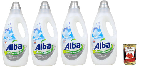 Alba Ammorbidente, Adoucissant Iris Et Fleurs Blanches, 33 Lavages, 4 X 1850 Ml + Italian Gourmet Polpa 400 G