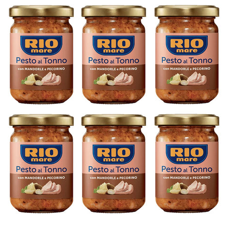 6x Rio Mare Pesto Al Tonno Con Mandorle E Pecorino Pesto Thon Avec Amandes Et Pecorino 130 G