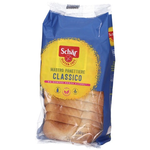 Schar Classico del Mastro Panettiere Glutenfreies Weißbrot. Speziell für Menschen mit Glutenunverträglichkeit entwickelt. 8 x 330 g Original Italian Snack.