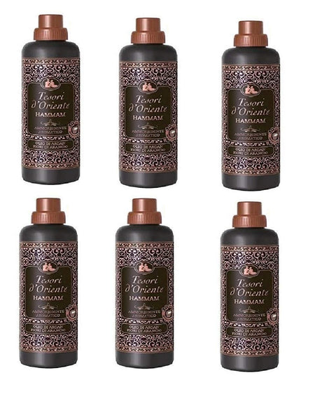 Tesori D'oriente Lot De 6 Bouteilles D'assouplissant À L’huile D'argan Et Orange, 750 Ml