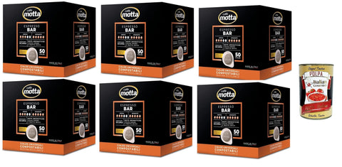Caffè Motta Espresso Bar Cialde,Cialde Compostabili, Cialde Ese 44mm, 6x Box Lot De 50 Dosettes De Café + Italian Gourmet Polpa 400g