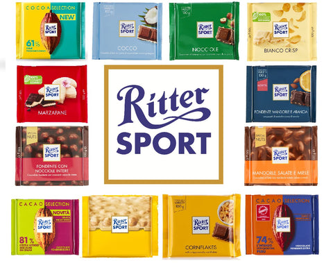 Lot De 12 Barres De Chocolat Rittersport Dans Différentes Saveurs 100 G