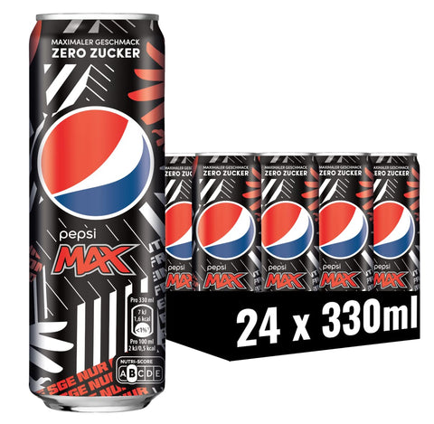 Pepsi Max [Édition Eint8] La Boisson Rafraîchissante Sans Sucre De Pepsi Sans Calories, Cola Contenant De La Caféine Dans La Boîte, 24 X 0,33 L