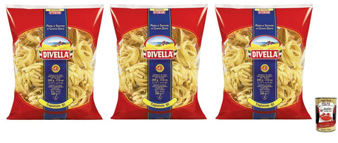 Divella Lot De 3 Tagliatelles N°91 Pâtes À La Semoule De Blé Dur 500 G + Boîte Italian Gourmet Polpa Di Pomodoro 400 G