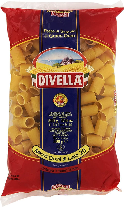 Lot De 20 Pâtes Divella 100 % Italiennes N°20 Mezzi Occhi Di Lupo 500 G
