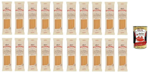 Rummo Linguine N ° 13 Pâtes Lenta Liveanzionion Pâtes En Dum Blé De Blé De Bronze Dessin 20x 500g + Italian Gourmet Polpa 400g