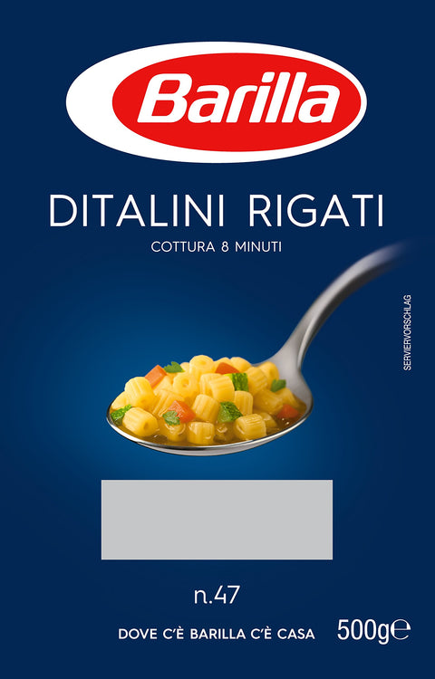 Barilla - Ditalini Rigati, Semoule De Blé Dur - 6 Morceaux De 500 G [3 Kg]