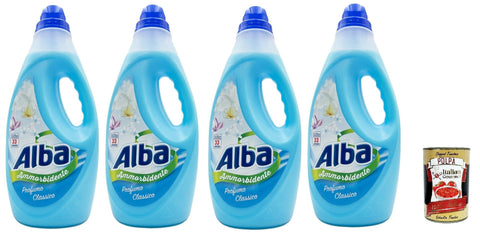 Alba Ammorbidente Classic Adoucissant 33 Lavages, 4 X 1850 Ml + Italian Gourmet Polpa 400 G