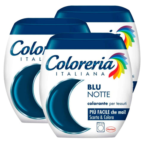 3 Coloreria Italienne Colorant Pour Tissus En Machine Couleur Bleu Nuit Formula Tout En Un - 3 Paquets Unidoses De 350 G