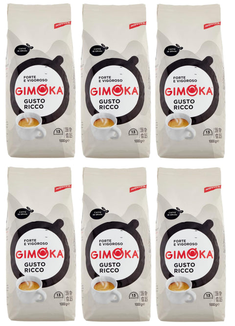 Gimoka Ricco Caffè Lot De 6 Cafetière En Grani Mélange De Grains De Café Torréfiés 1 Kg