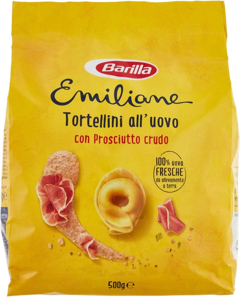 Emiliane Barilla Pasta All'uovo Ripiena Tortellini Con Prosciutto Crudo Paquet De 500 G De Nouilles Aux Œufs Farcies Avec Jambon Cru