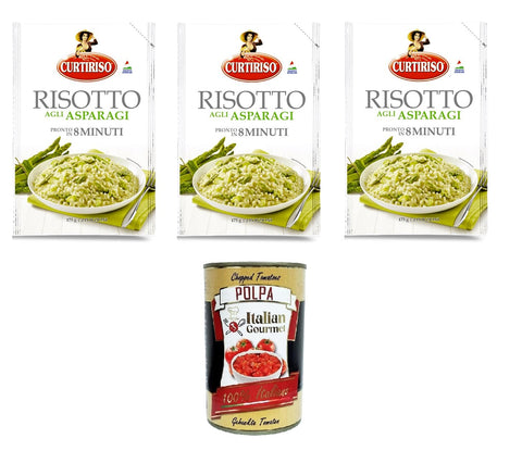 Curtiriso Risotto Asparagi Risotto Asparagi Risotto Asperges Risotto Est Prêt En 8 Minutes 3 X 175 G + Polpa Italian Gourmet 400 G