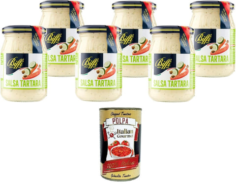 Biffi Salsa Tartara Lot De 6 Verres De 180 G + Italian Gourmet Polpa 400 G