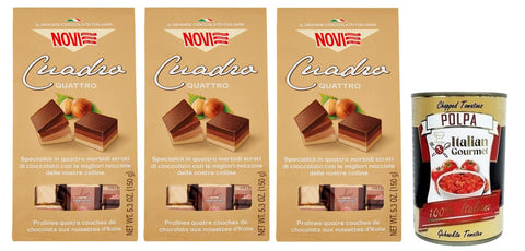 Novi Cuadro Quattro Lot De 3 Sachets De150 G De Chocolat Délicieux Aux Noisettes Italiennes 400 G