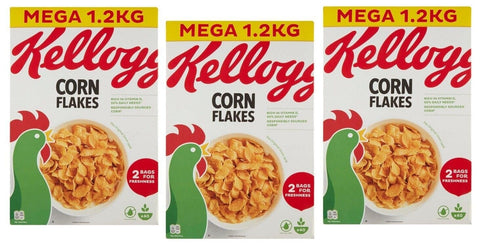 Kellogg's Lot De 3 Céréales De Petit-Déjeuner Classiques Croustillantes 1,2 Kg