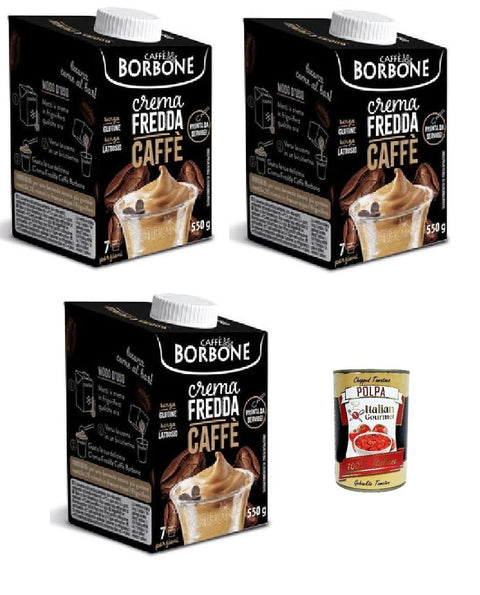 Borbone Crema Fredda Caffè Borbone, Café À La Crème Froide Boire De Café Sur La Base Du Lait Avec Café, 3x 550ml + Italian Gourmet Polpa 400g