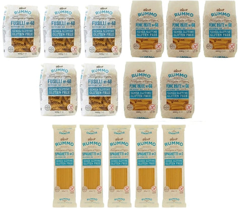 Rummo Pasta Sans Gluten Lot De 15 Paquets De Test Fusilli Penne Rigate Spagheti,Pâtes Italiennes Sans Gluten 400g