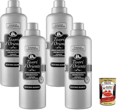 Tesori D'oriente Muschio Bianco, Ammorbidente Concentrato, Adoucissant Concentré 760 Ml (Ammorbidente Aromatico, X4) + Italian Gourmet Plpa 400 G