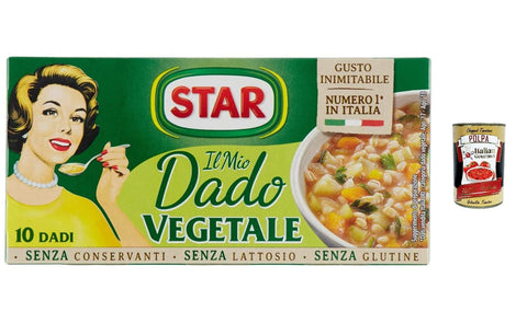 Star Il Mio Dado Lot De 6 Légumes Avec 9 Légumes Sans Conservateur, Sans Lactose Et Sans Gluten + Polpa Italian Gourmet 400 G