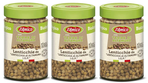 Altamura Lenticchie Di Altamura Lenticchie Di Altamura « Igp » Lot De 3 Lentilles Biologiques Cuites 310 G D'origine Italienne