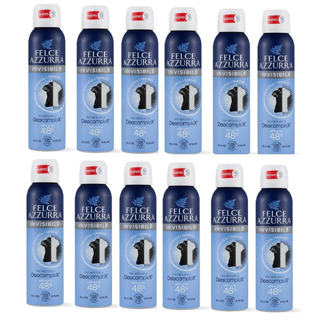 Felce Azzurra Invisible Deo Spray 48h – Déodorant sans alcool, résistant aux taches et respectueux du microbiome, avec la technologie Deo Complex, 12 x 150 ml
