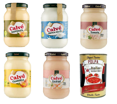 Calvé Maionese Tonnata Cocktail Lot De 5 Flacons De 225 Ml + Polpa Italian Gourmet 400 G