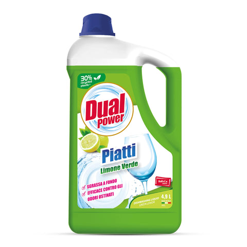 Dual Power Haccp Nettoyant Pour Lavage Manuel Des Assiettes – Dégraissant À Fond Professionnel De 4,9 Litres – Citron Vert