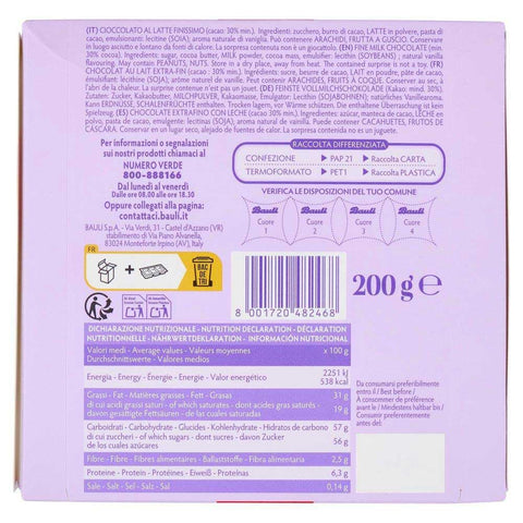 Bauli Grandi Firme Cuore di Cioccolato, Chocolats au lait en forme de cœur, 200 g, paquet de 4