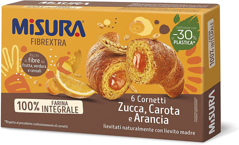 Lot De 3 Gâteaux Misura Fibraextra Cornetti Integrali Avec Carottes De Citrouille 300 G