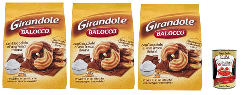 Balocco Girandole Biscotti Con Cioccolato E Panna, Biscuits Avec Du Chocolat Et De La Crème, 3x 350g Biscuits Cookies
