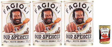 Fagioli Alla Bud Spencer, Gli Originali, Bud Power- Bud-Spencer, Haricots, Prêts À Manger, 3x 400gr + Italian Gourmet Polpa 400g
