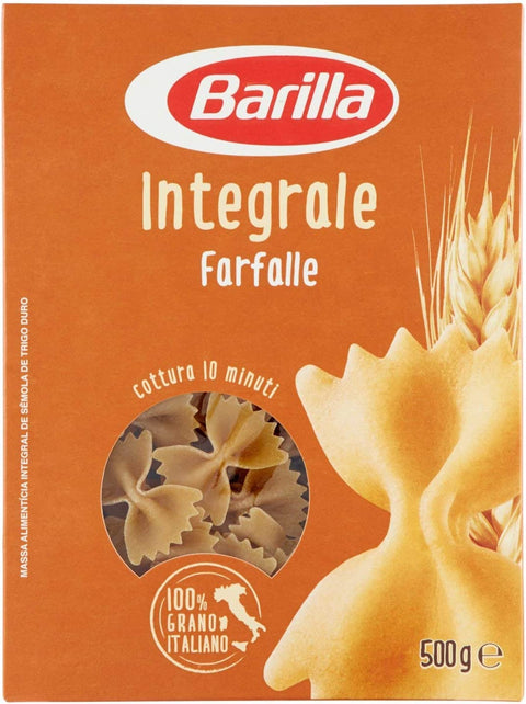Lot De 10 Pâtes Barilla Farfalle Integrali Grains Entiers Italiens Nouilles 500 G